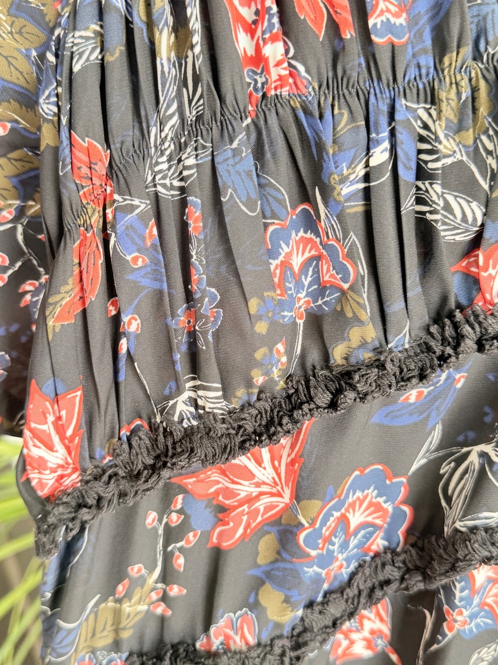 Chelsea28 Black Floral Dress with Blue and Pink Blooms - Picture 8 of 11